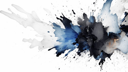 ink blot art. Discover the beauty and intrigue of unpredictable, organic shapes formed by ink blots and vibrant paint splatters. Embrace the accidental and spontaneous nature.の素材
