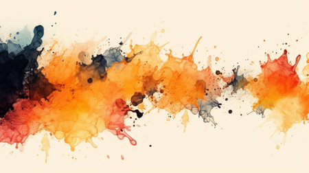 ink blot art. Discover the beauty and intrigue of unpredictable, organic shapes formed by ink blots and vibrant paint splatters. Embrace the accidental and spontaneous nature.の素材