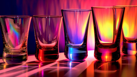 a dynamic display of abstract patterns and captivating shadows. the beauty of how light dances through glass, revealing intricate and unique designs that captivate the viewer's imagination.の素材