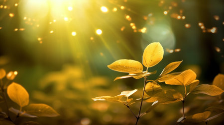 beauty of nature's sparkle through colorful bokeh. The image showcases sunlight filtering through leaves or flowers, creating a mesmerizing display of vibrant and shimmering bokeh patterns.の素材