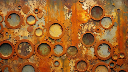 the captivating textures and intricate patterns that emerge from rust on metal surfaces in industrial settings. The play of light and shadow accentuates the organic beauty found in the decayed layersの素材