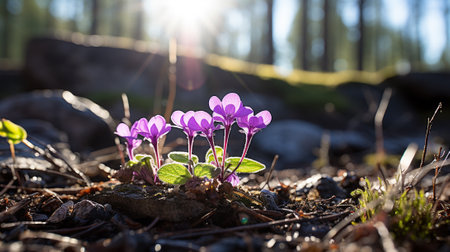 a lesser-known wildflower meadow or vibrant moss-covered forest floor. Discover the hidden beauty of nature's delicate artwork as you capture the vivid colors, patterns, and texturesの素材