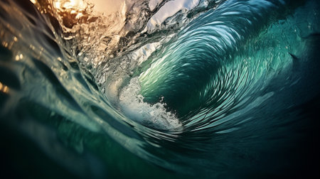 the breathtaking beauty of the ocean as seen from a surfer's perspective. It showcases the dynamic energy, freedom, and connection with nature that defines the surfer lifestyle.の素材