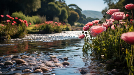 the vibrant blossoms, delicate petals, fresh greenery, and signs of new life that emerge during this transformative season. The colors and textures in the frame evoke a sense of rejuvenationの素材