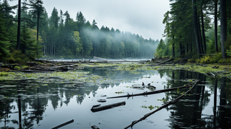 This photograph captures the captivating embrace between weather conditions and the landscape, showcasing the transformative power they possess.の素材