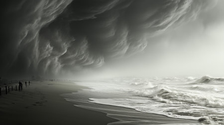 Horizons Unveiled is a stunning panoramic landscape photograph that captures the vast expanse of a dramatic sky, immersing viewers in a world of awe-inspiring beauty.の素材