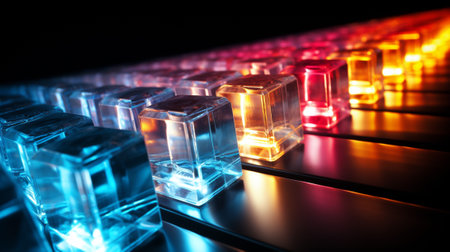 exploration of vibrant and abstract patterns generated by various sources of electric energy. The vivid allure of neon signs, trails of lights in motion, and the explosive bursts of colorful fireworksの素材