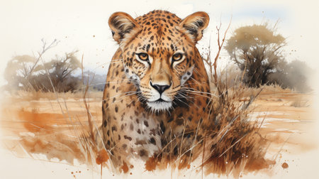 In the heart of a mystical forest, a magnificent leopard prowls with grace and power. This awe-inspiring creature epitomizes the untamed beauty and mystery of the wildernessの素材