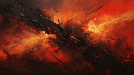 a part of a series exploring the concept of the Seven Deadly Sins, focusing on the intense and consuming nature of wrath. convey the tumultuous energy and fiery essence of this deadly sin.の素材