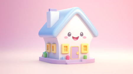 a tiny 3D home bursting with irresistible cuteness. This meticulously crafted miniature abode beckons with its whimsical allure. Admire the tiny windows. transport you to a world of wonder.の素材