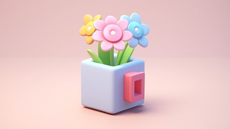 adorable 3D flower that's been meticulously crafted on a miniature scale. With intricate details and undeniable cuteness, this delicate masterpiece captures the essence of nature's beautyの素材
