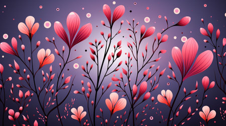 Delicate flowers, intricate leaves, and gracefully winding vines come together in a harmonious dance of colors and shapes. This exquisite pattern designed to bring a touch of elegance to any spaceの素材