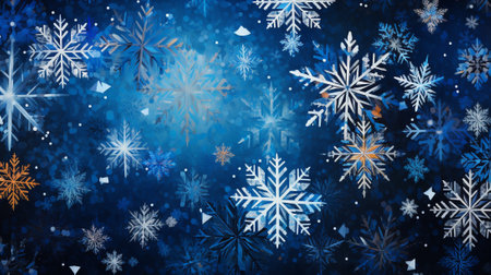 elegance of delicate snowflakes as they glisten in the moonlight, creating an enchanting dance of light and shadow. The pattern evokes the serenity of a snowy night, bringing the spirit of Christmasの素材