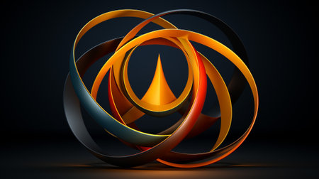 symmetrical in geometric abstraction art. We skillfully blend symmetry and asymmetry to create a captivating and balanced composition. the beauty of circular forms as they harmoniously interactの素材