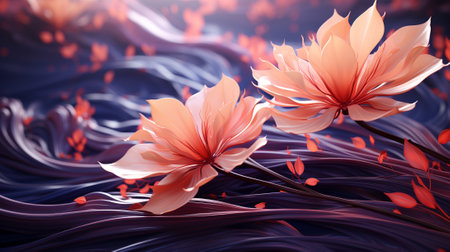 Explore the enchanting world of floral abstraction as we use swirling patterns to represent the vibrant and diverse petals of various flowers. This art form combines color, form, and imaginationの素材