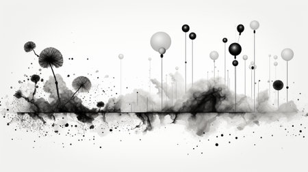 Explore the world of emotional landscapes through abstract ink blot art. Discover how these unique patterns reflect inner thoughts and emotions, allowing for a deeper connection with the artwork.の素材