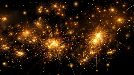 mesmerizing world of fractal fireworks, where digital art mimics the bursts and trails of real fireworks using intricate fractal geometry. fractal patterns creating an explosion of light and color.の素材