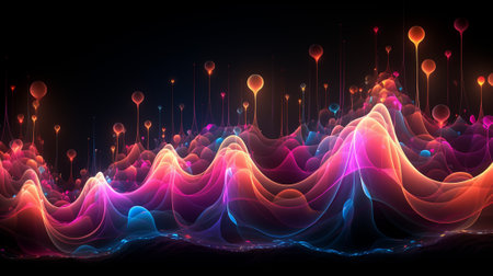 Explore a harmonious fusion of creativity and sound, as our digital fractals beautifully translate the essence of musical compositions into captivating visual displays.の素材