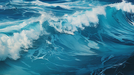 Dive into a world of vivid colors, fluid movements, and the calming essence of the sea. Explore this stunning artwork that brings the ocean's spirit to life on canvas.の素材
