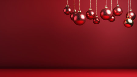 Christmas red background, perfect for holiday cards, advertisements, or social media posts. offers ample copy space to convey your warm wishes and spread the holiday spirit. the essence of Christmasの素材