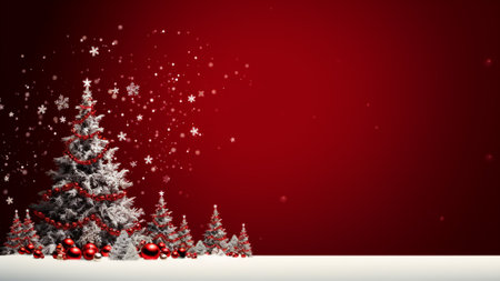 Christmas red background, perfect for holiday cards, advertisements, or social media posts. offers ample copy space to convey your warm wishes and spread the holiday spirit. the essence of Christmasの素材