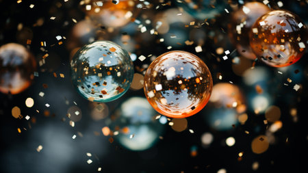 moment as colorful confetti rains down from the ceiling at our unforgettable New Year's Eve celebration. Our stunning action shots perfectly encapsulate the joy and festivity of the nightの素材