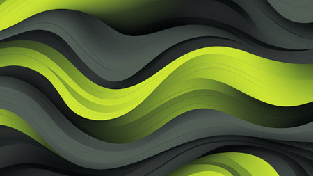 Contrasting and Bold Charcoal Gray and Lime Green Abstract Pattern Wallpaper. This visually striking design adds a modern twist to any room, perfect for who appreciate bold and unique decor choicesの素材