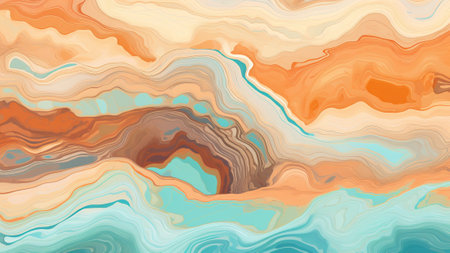 Elevate your space with our Desert Sand and Turquoise abstract pattern wallpaper, inspired by the warmth and charm of the Southwestern desert. perfect for adding a touch of rustic elegance to any roomの素材
