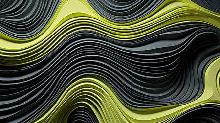 Contrasting and Bold Charcoal Gray and Lime Green Abstract Pattern Wallpaper. This visually striking design adds a modern twist to any room, perfect for who appreciate bold and unique decor choicesの素材