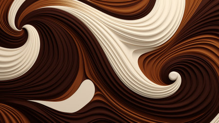 Chocolate Brown and Cream Abstract Pattern Wallpaper. This rich and classic wallpaper adds a touch of elegance to any space, offering a timeless aesthetic that complements various decor stylesの素材