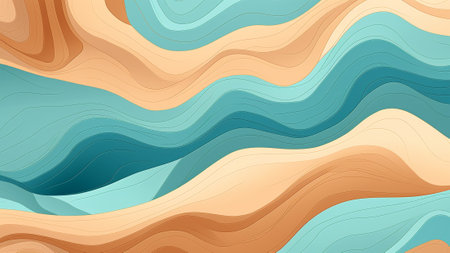 Elevate your space with our Desert Sand and Turquoise abstract pattern wallpaper, inspired by the warmth and charm of the Southwestern desert. perfect for adding a touch of rustic elegance to any roomの素材