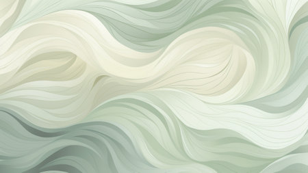 Muted Beige and Sage Green Abstract Pattern Wallpaper. This calming and neutral design adds a touch of serenity to any room. Elevate your interior decor with this beautiful wallpaper choice.の素材