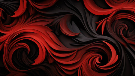our dramatic and bold Ruby Red and Black abstract pattern wallpaper. Transform your walls into a captivating masterpiece with this stunning wallpaper design, modern sophistication to any roomの素材