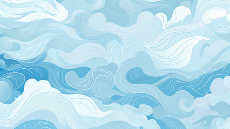 Elevate your space with our Sky Blue and White abstract pattern wallpaper. Its clean and fresh design adds a touch of serenity to any room. Explore our collection nowの素材