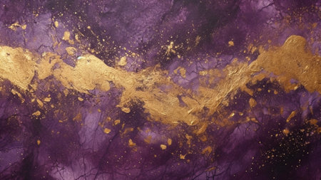 Dark Purple and Gold Glitter Gradient Abstract Pattern. This luxurious and eye-catching background adds a touch of sophistication to your design projects. Perfect for websites, graphics, and more.の素材