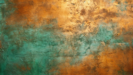 mesmerizing world of abstract patterns with a striking blend of emerald green and copper, adorned with captivating foil textures. creating stunning abstract patterns in this visually rich explorationの素材