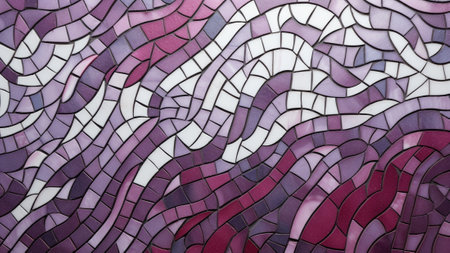 Discover the beauty of abstract patterns with our elegant Plum and Gray Mosaic Tiles design. Get inspired by the fusion of rich colors and intricate patterns in this unique abstract designの素材