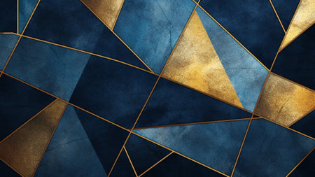 Discover a stunning Navy Blue and Gold abstract pattern background with intricate Geometric Lines. Elevate your design projects with this captivating and versatile backdrop.の素材