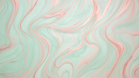 Rose Gold and Mint in our stunning Marble Swirls abstract pattern backgrounds. Perfect for adding a touch of sophistication to your design projects. Explore a unique blend of colors and textures todayの素材