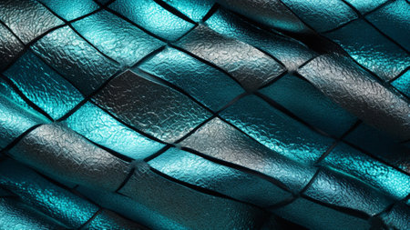 the captivating beauty of Turquoise and Silver in this Metallic Mesh Abstract Pattern. Discover a mesmerizing blend of colors and textures in this unique design, perfect for your creative projects.の素材