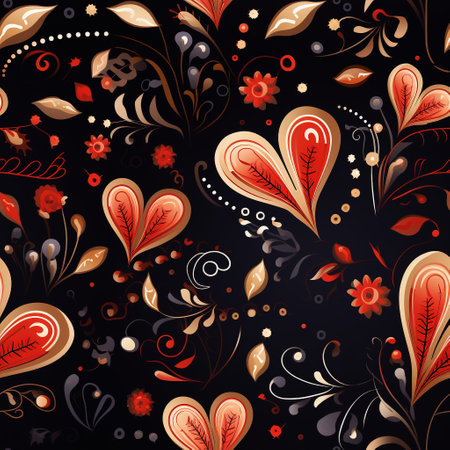 Discover an enchanting amalgamation of delicate floral intricacies entwined within the soft embrace of heart shapes. Perfect for celebrating love, Valentine's Day, and expressing affectionの素材