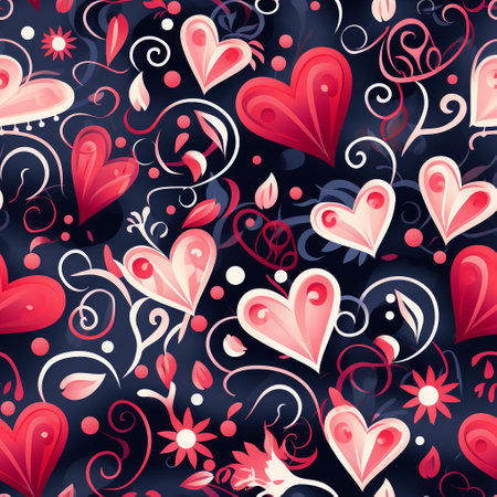 Discover an enchanting amalgamation of delicate floral intricacies entwined within the soft embrace of heart shapes. Perfect for celebrating love, Valentine's Day, and expressing affectionの素材