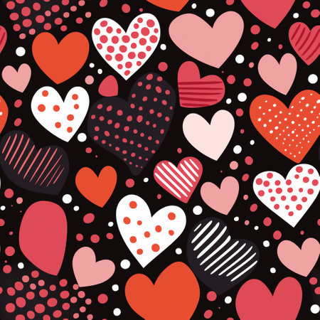 Discover exquisite patterns of repeating hearts, uniquely crafted for Valentine's Day. These exclusive designs make perfect wrapping for your heartfelt gifts, embodying love and romance.の素材