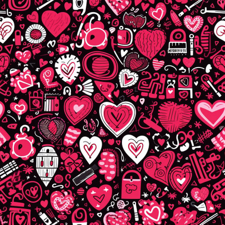 Celebrate love with our charming collection of doodles perfect for Valentine's Day! Explore endearing symbols like rings, keys, locks, and ribbons interwoven with love and romance.の素材