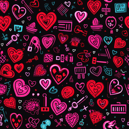 Celebrate love with our charming collection of doodles perfect for Valentine's Day! Explore endearing symbols like rings, keys, locks, and ribbons interwoven with love and romance.の素材