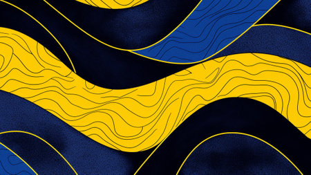Retro Pop Art Abstract Pattern, where bold and contrasting colors collide in a dance of Lemon Yellow and Midnight Blue. This eye-catching design captures the essence of the pop art movementの素材