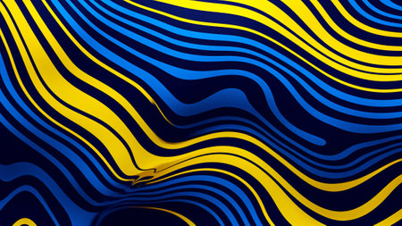 Retro Pop Art Abstract Pattern, where bold and contrasting colors collide in a dance of Lemon Yellow and Midnight Blue. This eye-catching design captures the essence of the pop art movementの素材