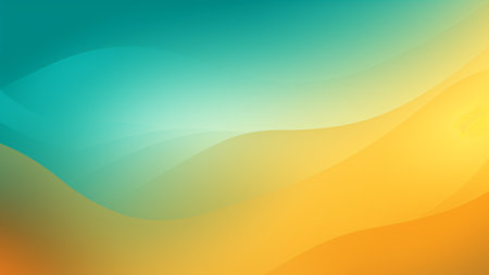 Retro Vibes Gradient Blurs abstract arrangement transitioning from Mustard Yellow to Teal, evoking a vintage ambiance with a modern twist. Perfect for adding a touch of classic sophisticationの素材