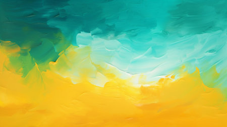 Retro Vibes Gradient Blurs abstract arrangement transitioning from Mustard Yellow to Teal, evoking a vintage ambiance with a modern twist. Perfect for adding a touch of classic sophisticationの素材