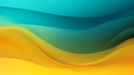 Retro Vibes Gradient Blurs abstract arrangement transitioning from Mustard Yellow to Teal, evoking a vintage ambiance with a modern twist. Perfect for adding a touch of classic sophisticationの素材